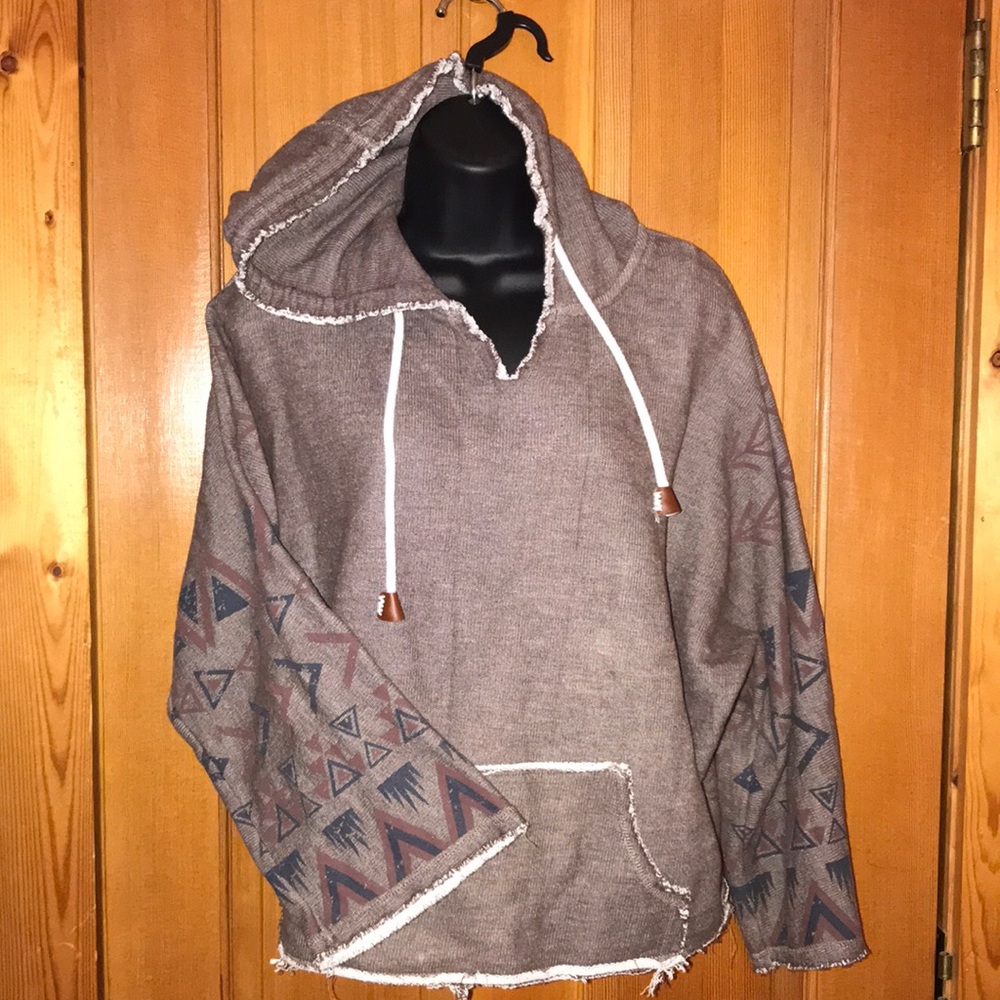 Earthbound Trading Co Womens Brown Sweatshirt Hoodie